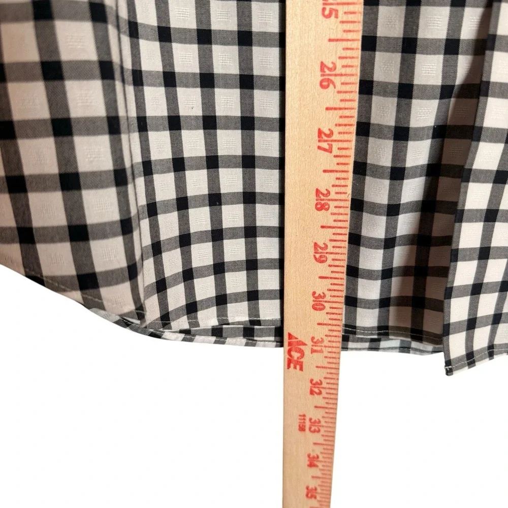 Banana Republic Men's Navy Check Dress Shirt Classic Smart Casual‎